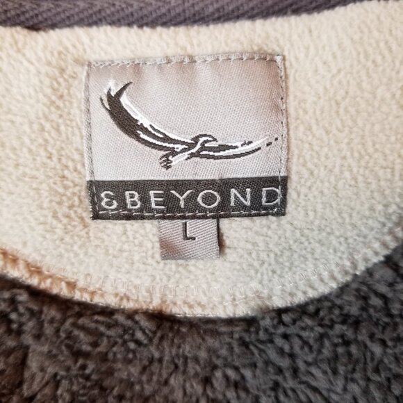 AND BEYOND NGORONGORO CRATER LODGE Fleece Fuzzy Lining Zip Jacket Tan L ~ 4470 - Picture 5 of 6